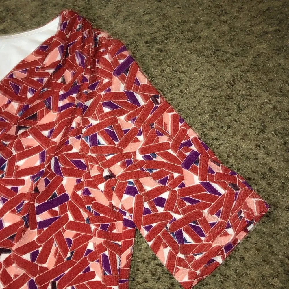 R&K Career Dress Womens 16 Used Career Red Purple - Image 11