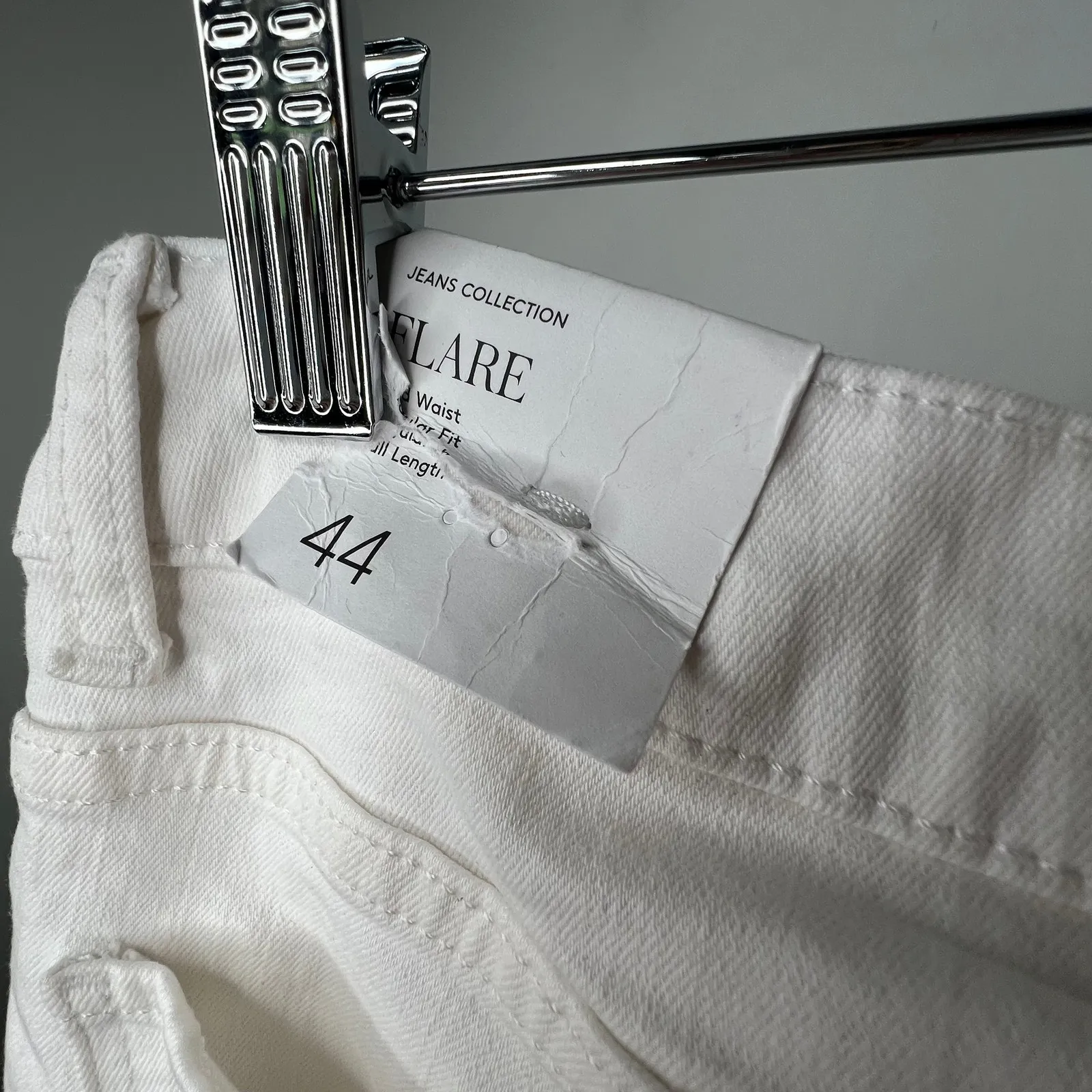 Mango White Mid Rise Flare Jeans Size 12 - Image 5