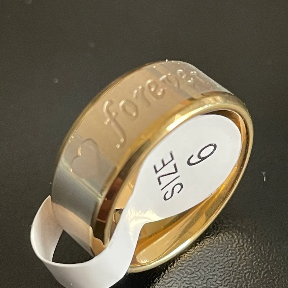 8mm gold forever love ring size 6 - Image 2