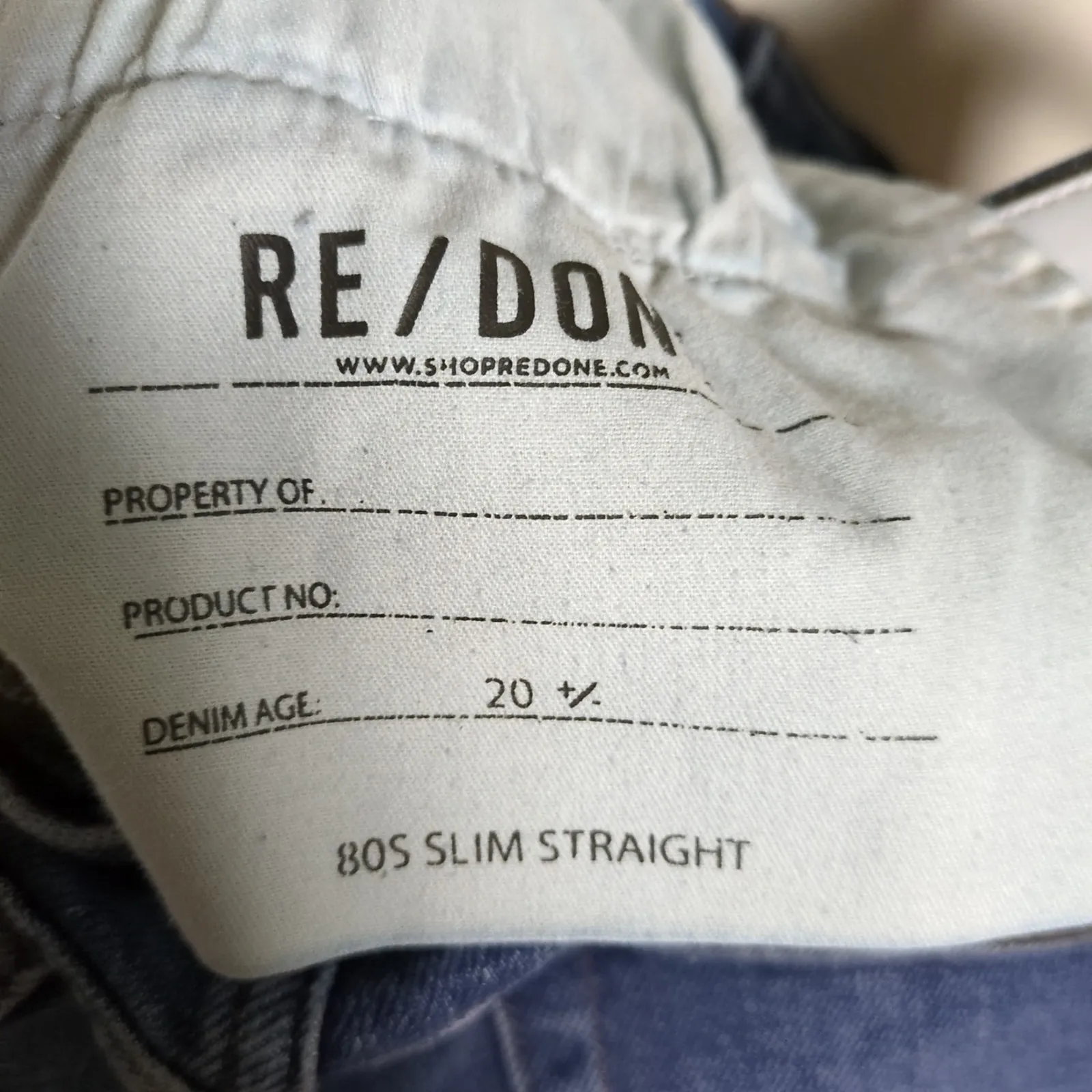 RE/DONE 80s Slim Straight Jeans Medium Wash Button Fly Distressed Women's 29 - Image 5