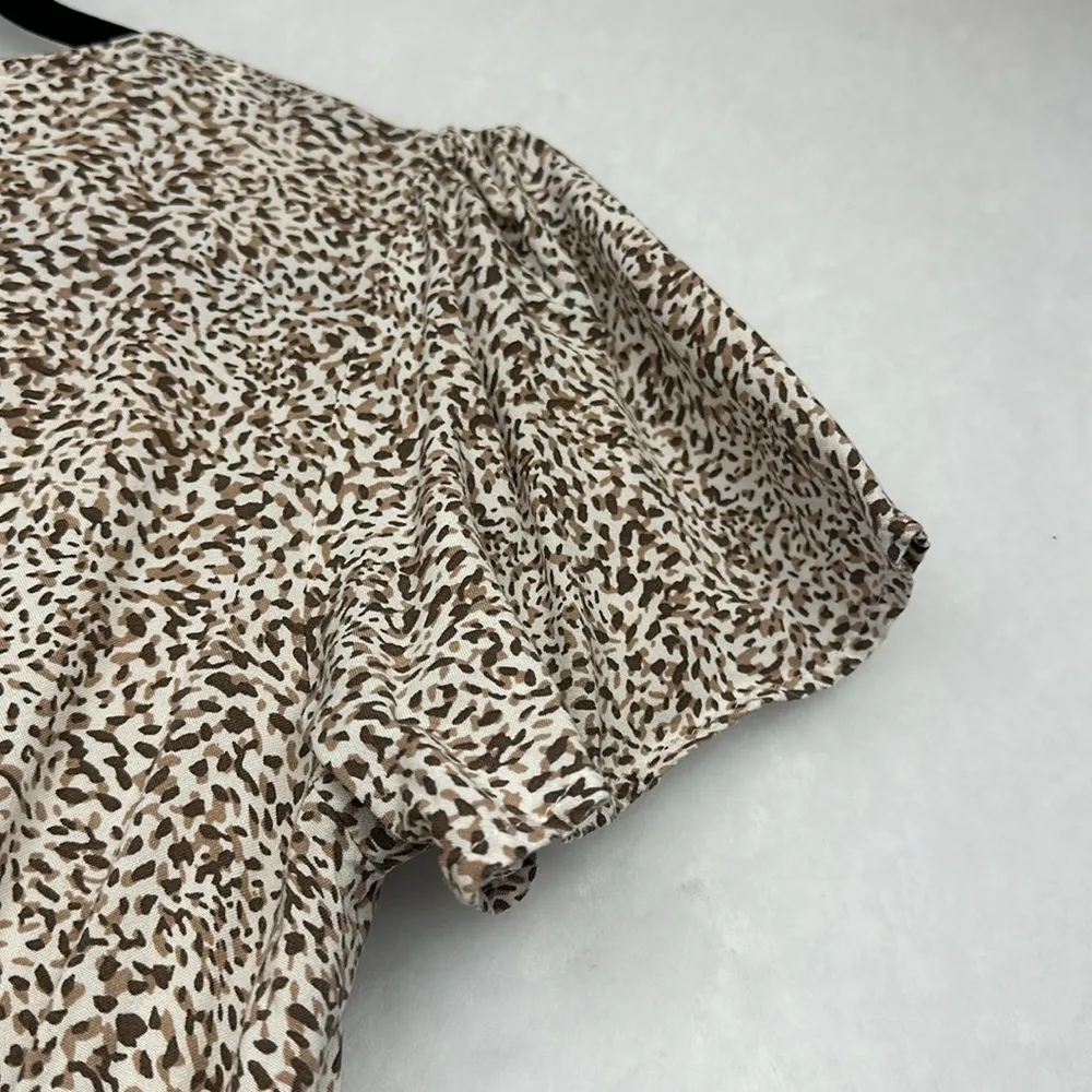 Boho Floral Print Maxi Dress Sz M Smoke Waist V - Image 6