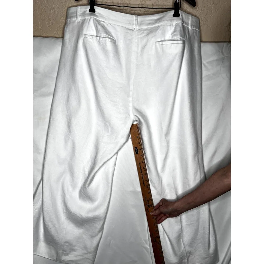 J.Crew Sydney pants size 18 white dress lined cropped wide leg career basics - Image 4