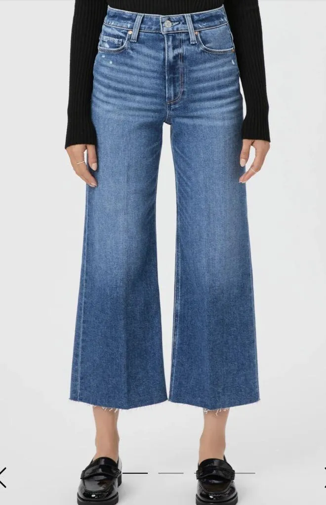 Paige Anessa Petite Wide Leg Jeans in Rock Show Distressed - Image 2