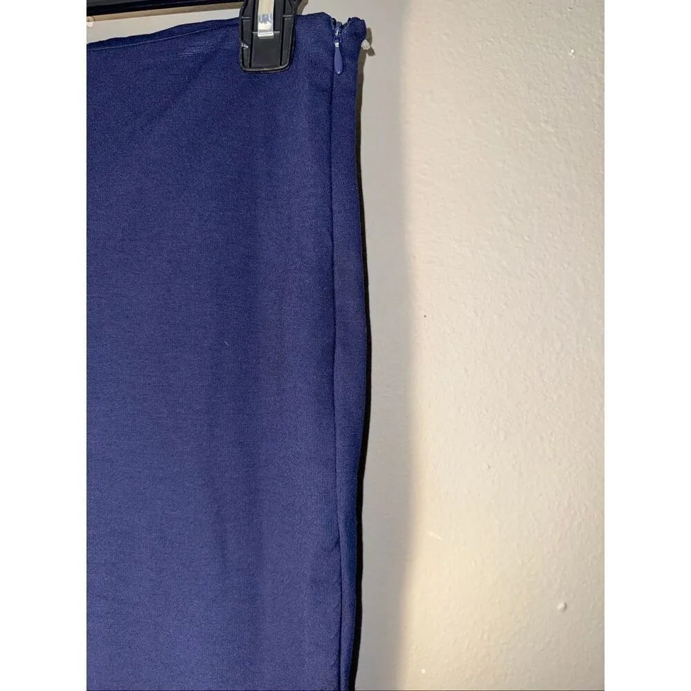 Fabletics Women's Ponte Skinny Zip Split Hem Pant Navy Blue Medium #689 - Image 13