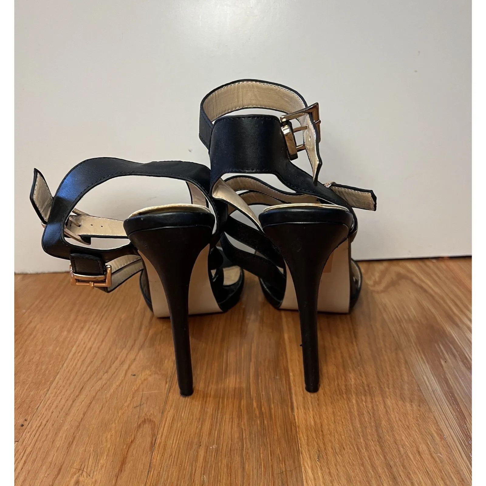 Pierre Dumas Shoes Womens Size 8 Black Strappy High Heel Sandals Sexy Dressy - Image 6