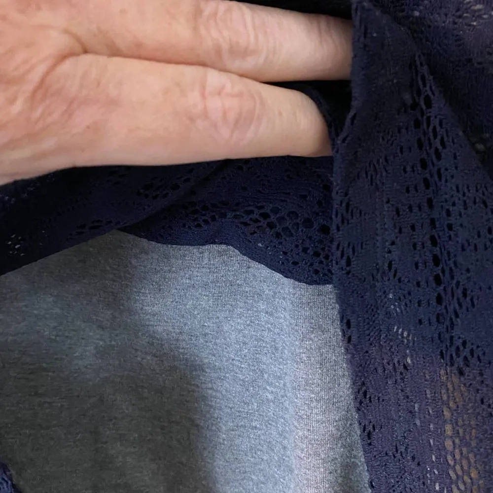 Abercrombie & Fitch Bodycon Crochet Knit Lace Dress Size Small Blue - Image 5