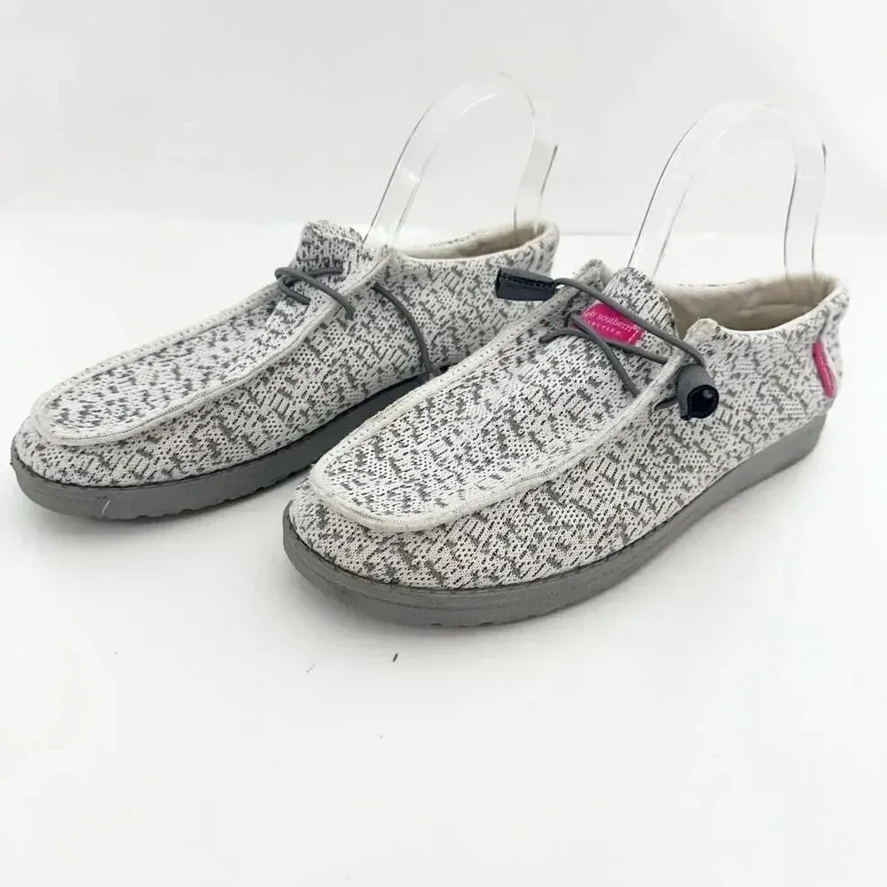 SIMPLY SOUTHERN Womens Size 10‎ Slip On Shoe Breeze Grey/White - Image 2