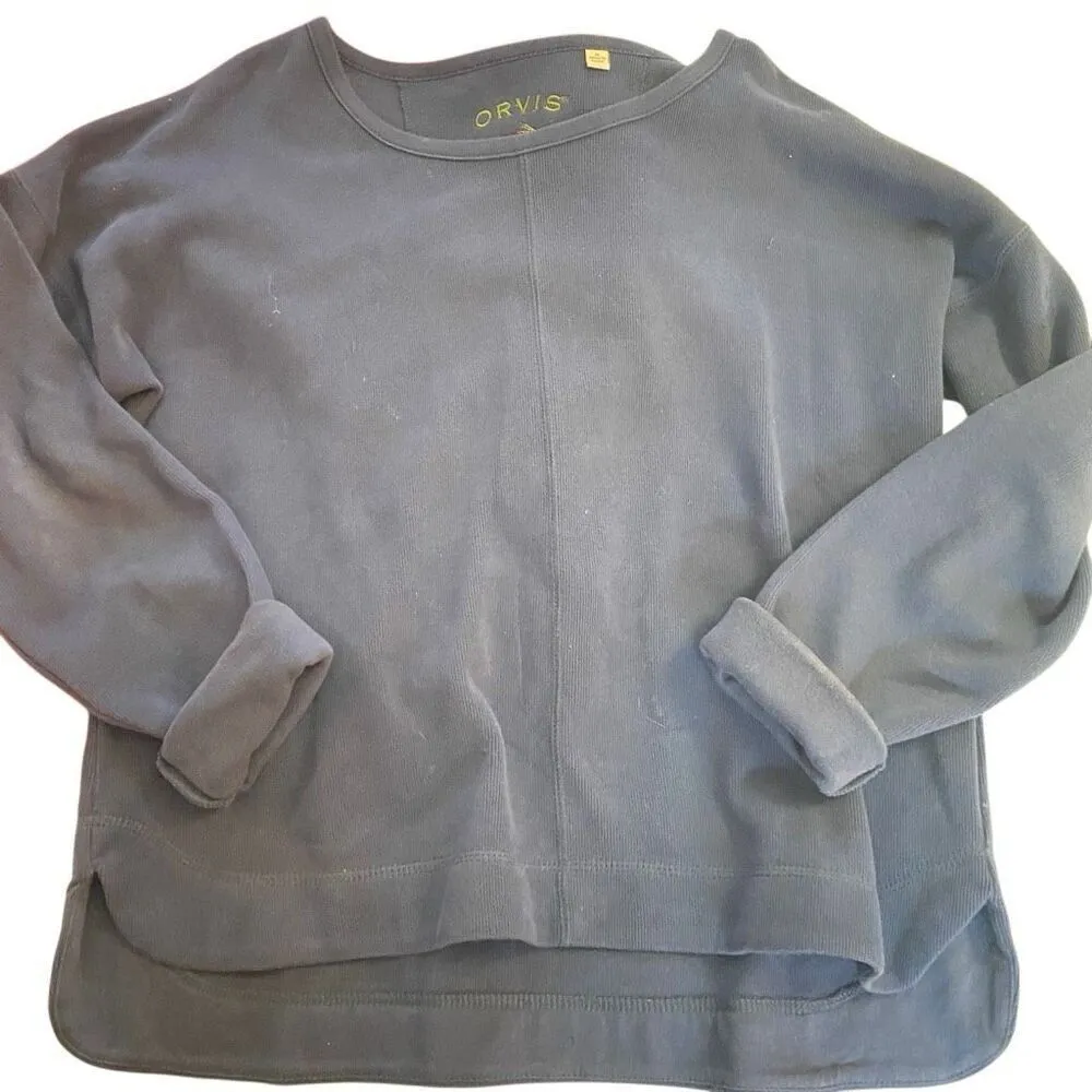 Lot of 2 Orvis medium long sleeve comfy sweater red and blue - Image 2