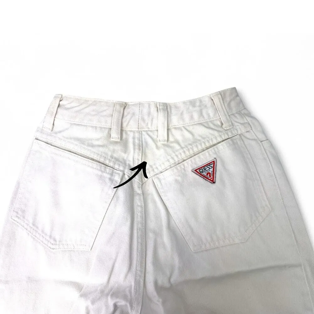 Vintage 80's Guess By Georges Marciano Women's 28 Jean White Denim Zip Ankle - Image 6