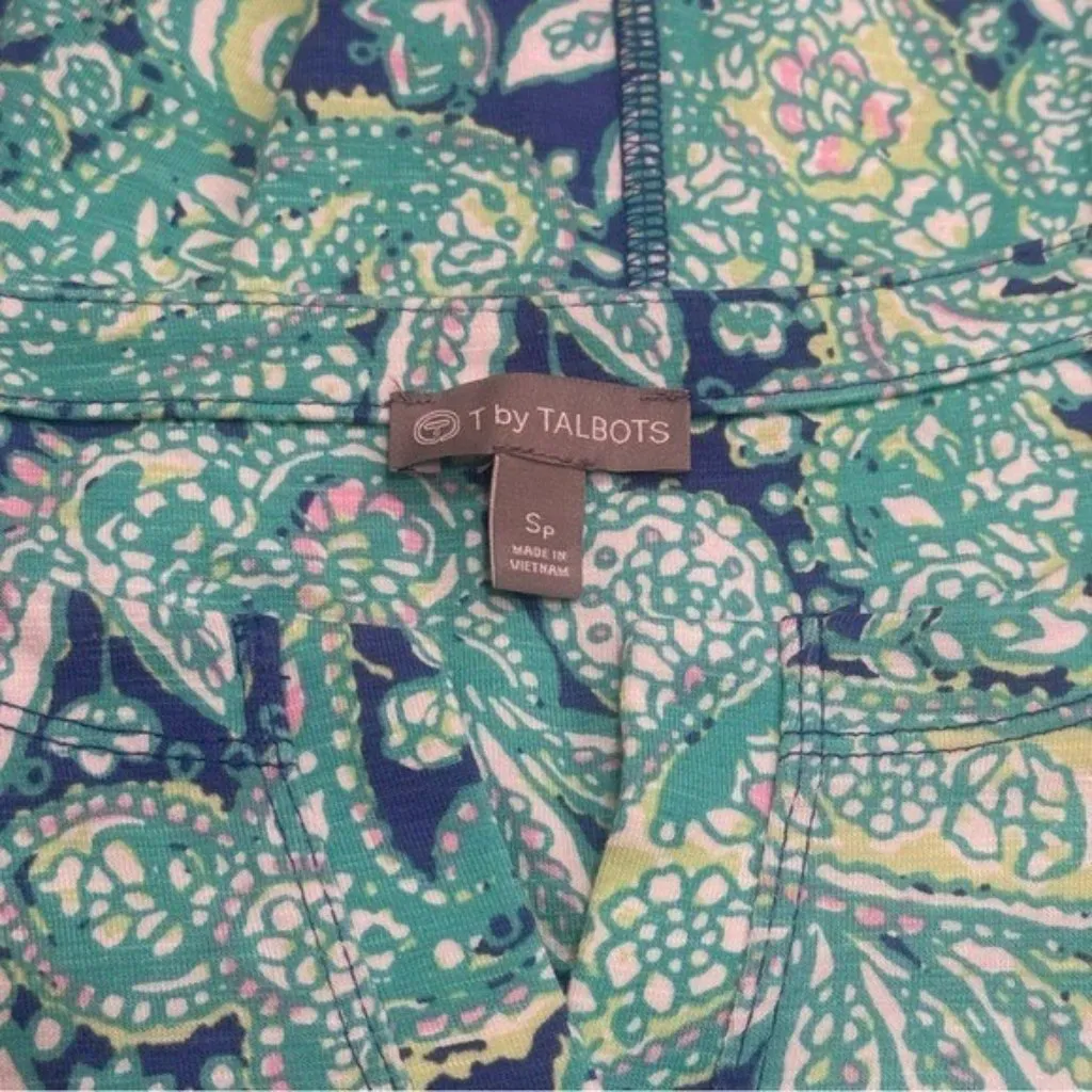 T by Talbots Paisley Floral Mini Dress Resort Vacation Travel Coastal SP - Image 8