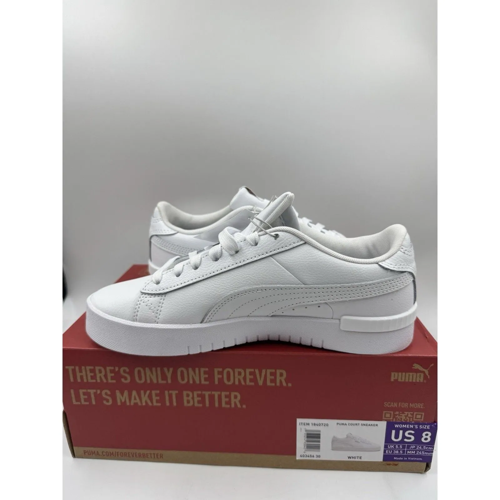 PUMA Court Sneaker, White, Women's Casual Low Top Leather Shoes Size 8 NEW - Image 11