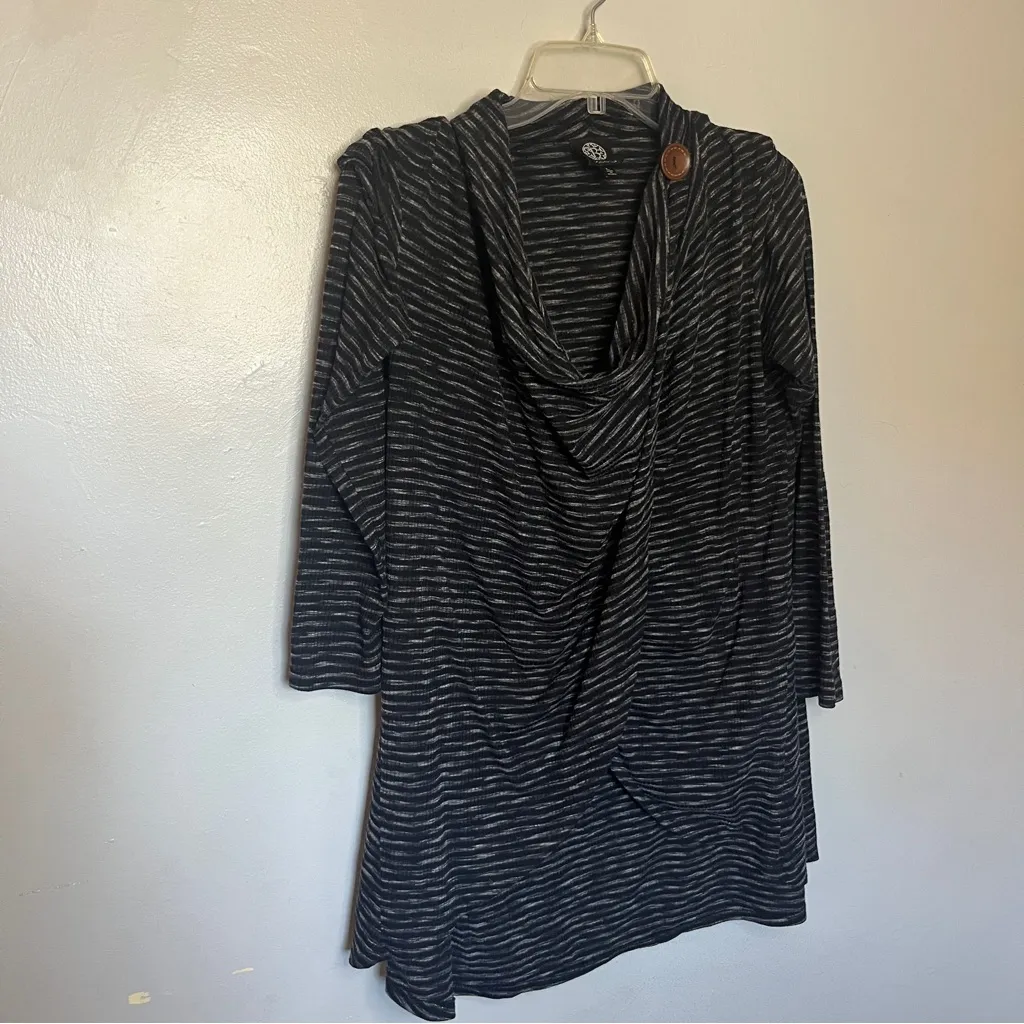 Bobeau Black and Gray Cowl Neck Sweater - Image 3