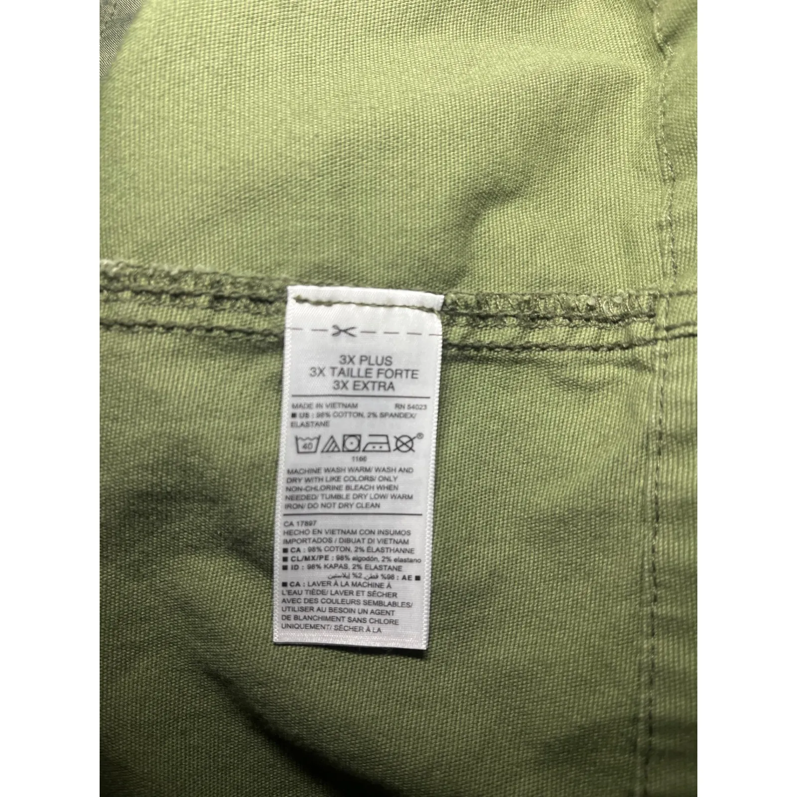 Old Navy Twill Field Olive Green Utility Jacket Drawstring Waist Plus Size 3X - Image 5
