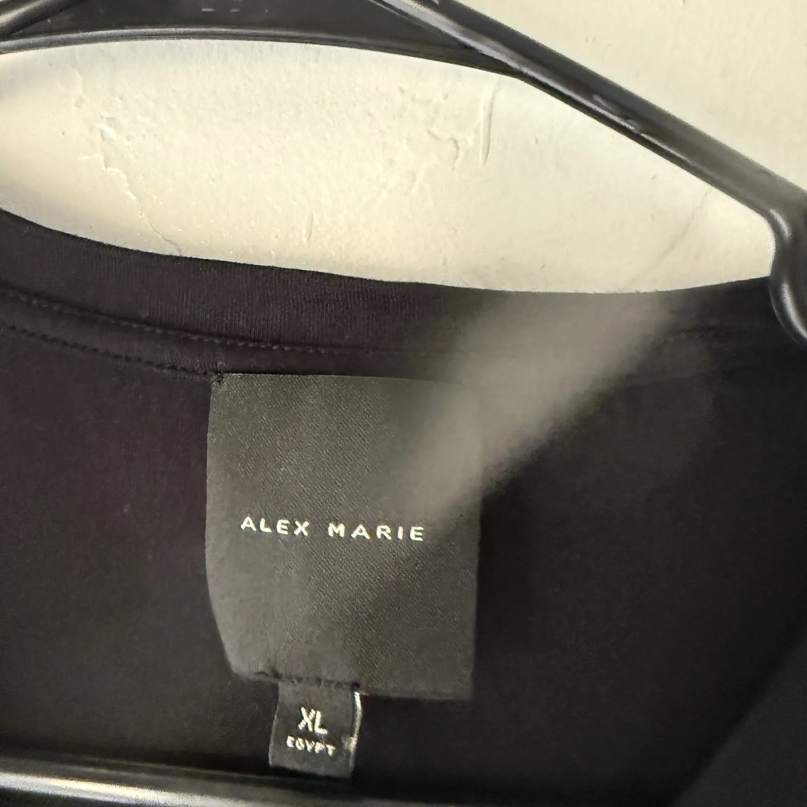 Alex Marie Womens XL Black‎ Short Sleeve Casual T-Shirt Top Closet Staple - Image 4