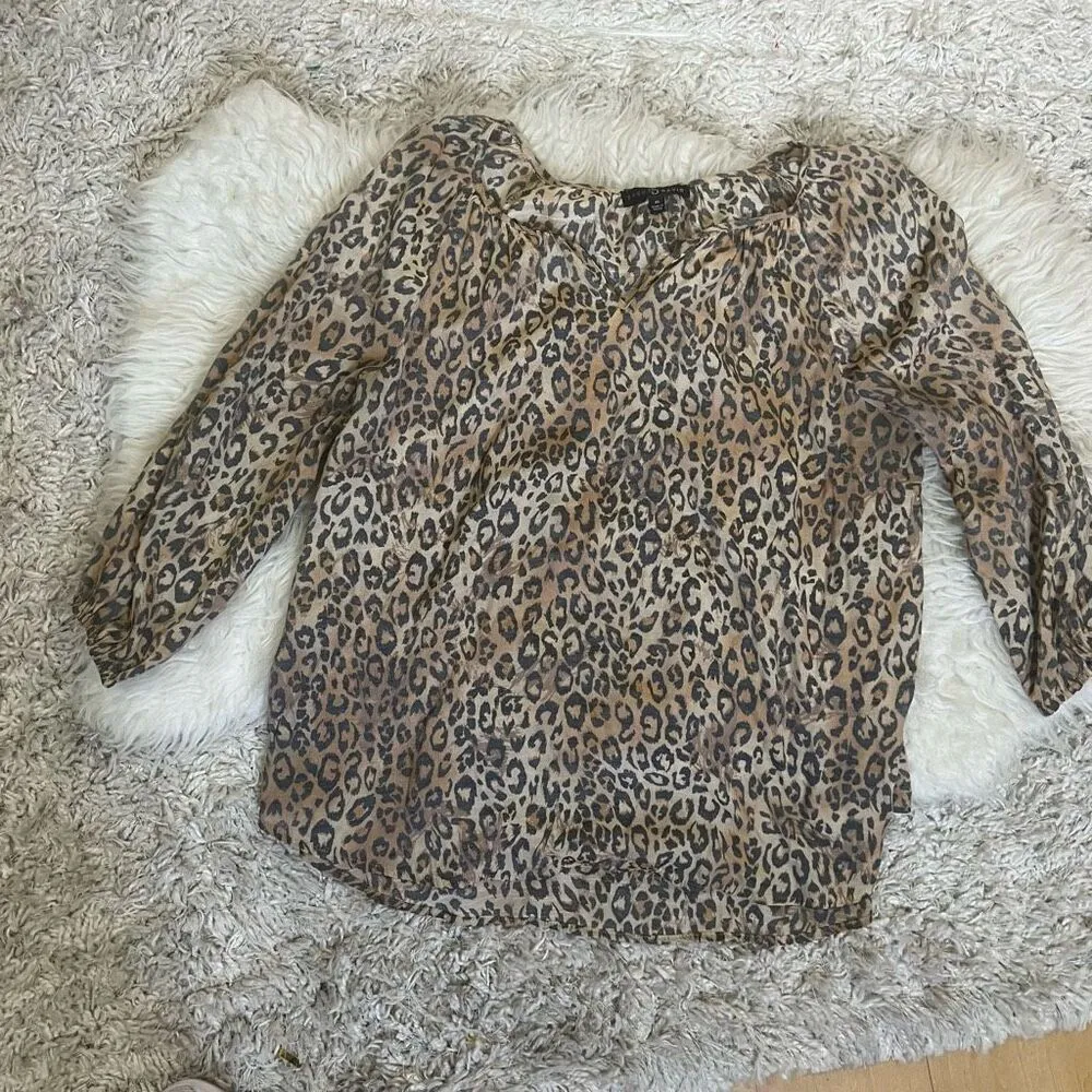 Fred David animal print blouse XL - Image 2