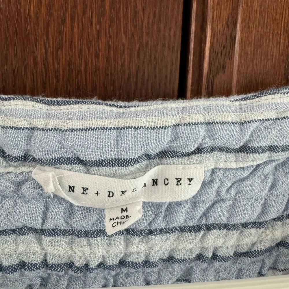 Women’s crinkle tie front button down top Jane & Delancey Medium - Image 5