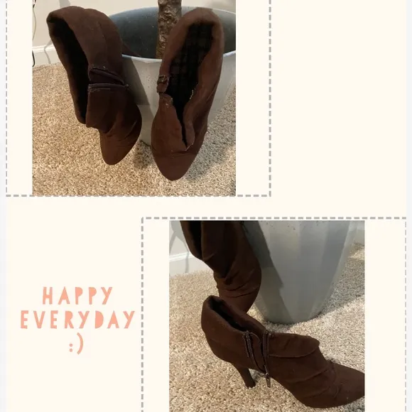 Charlotte Russe Brown Suede Heels Size 6.5 - Image 2