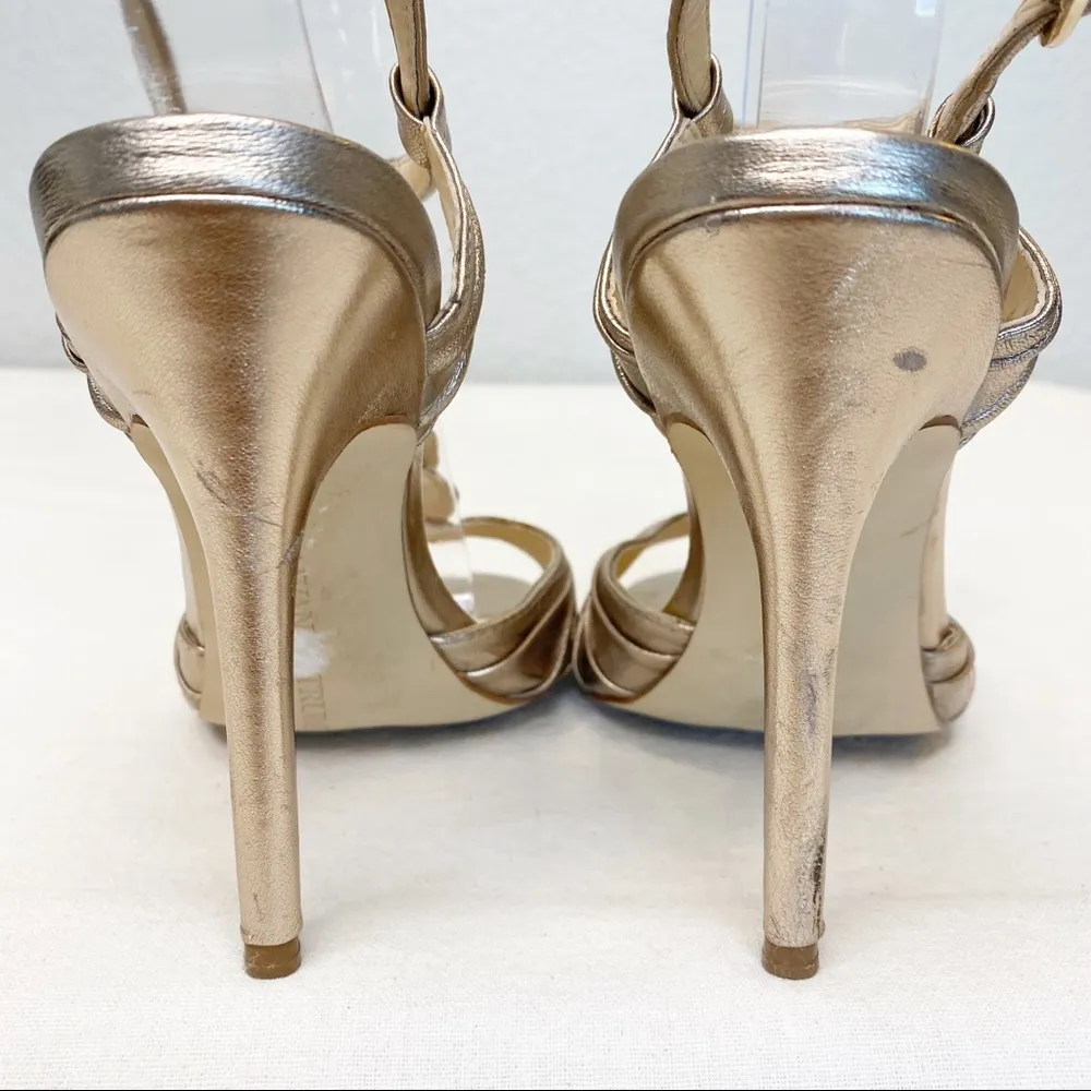 IVANKA TRUMP Ithilly Gold 4 Inch Heel Strappy Sandal Size 7 Womens - Image 9