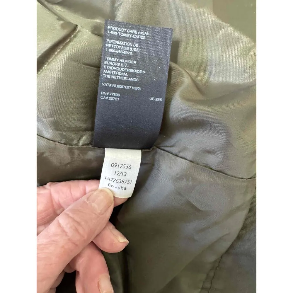 Tommy Hilfiger Olive Green Double Breasted‎ Button Vintage 2013 Jacket Size 8 - Image 2