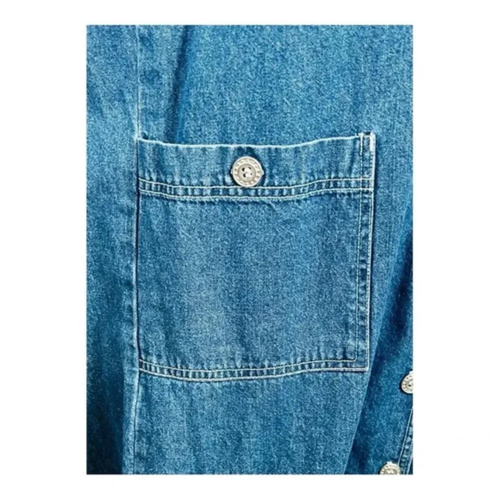 Karin Stevens Vintage Denim Jean‎ Dress Jumper Button Down Women Size 12 - Image 5