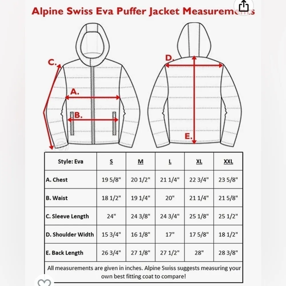 Alpine Swiss Eva Hooded Puffer Jacket Grey Down L 470 Gray Size L - Image 8