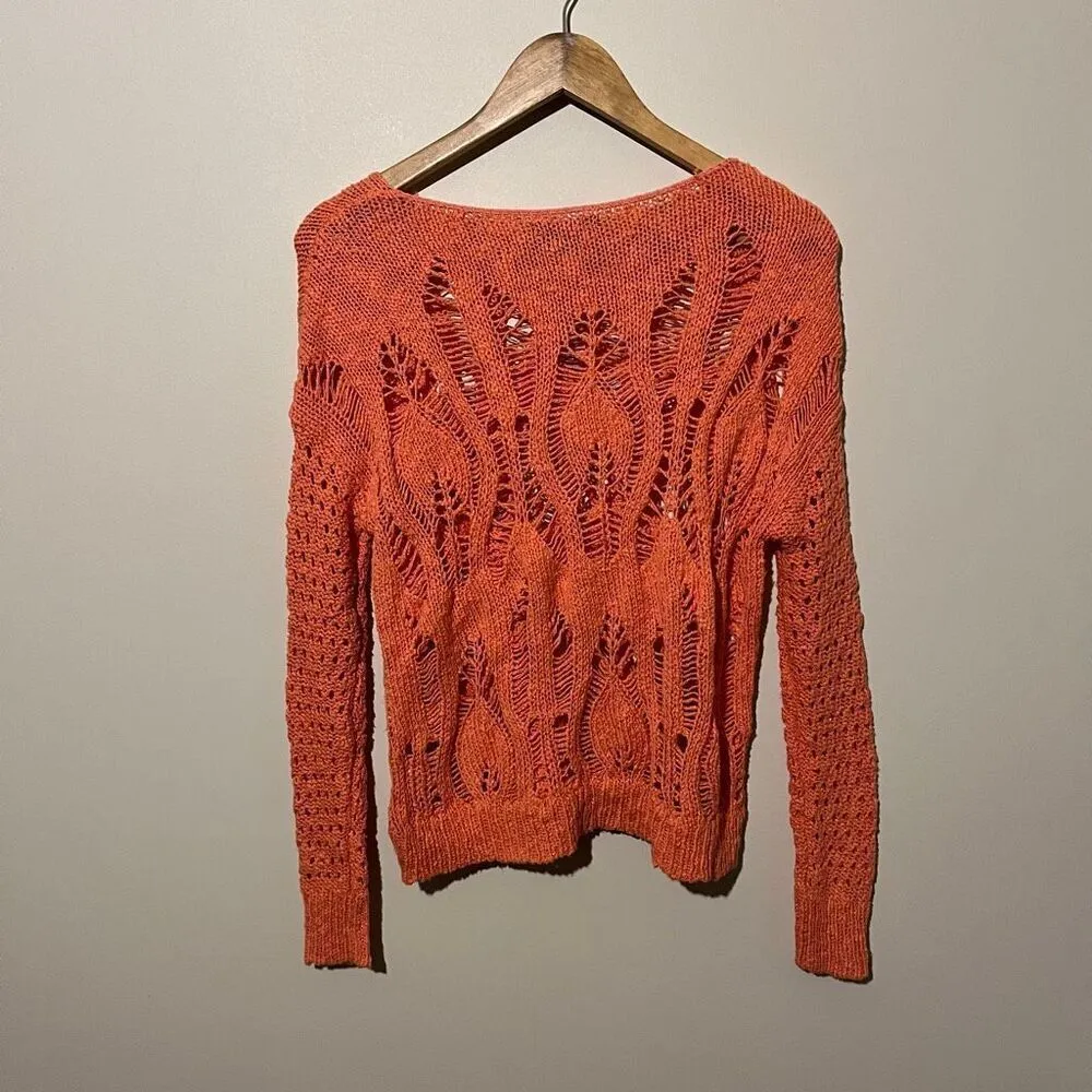 American Eagle Outfitters Coral Open-Knit Sweater NWT XS Coastal Cowgirl Beach B - Image 2