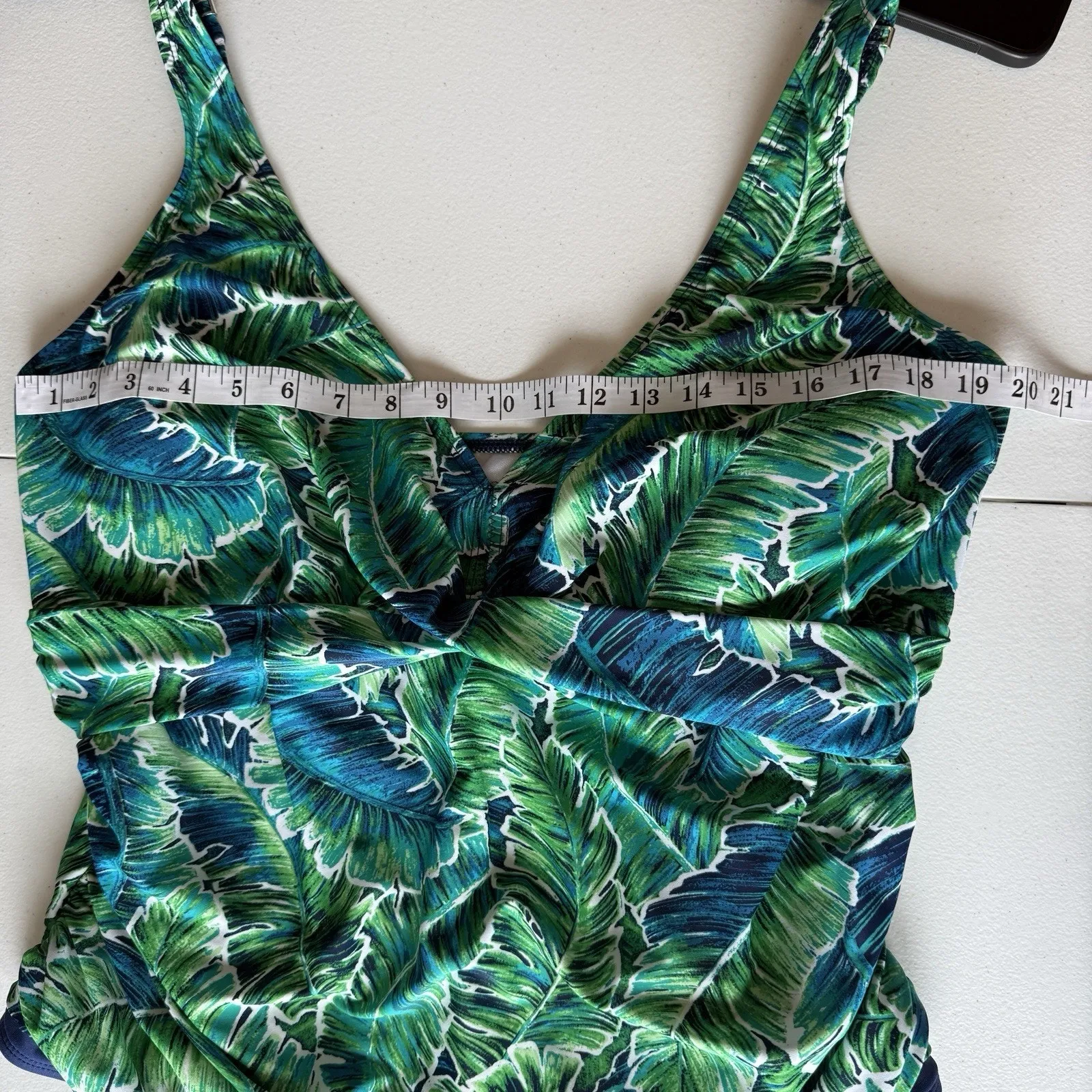 Chaps One Piece Swimsuit Women 22W Tropical Vacation Resort Island Coastal Beach - Image 11