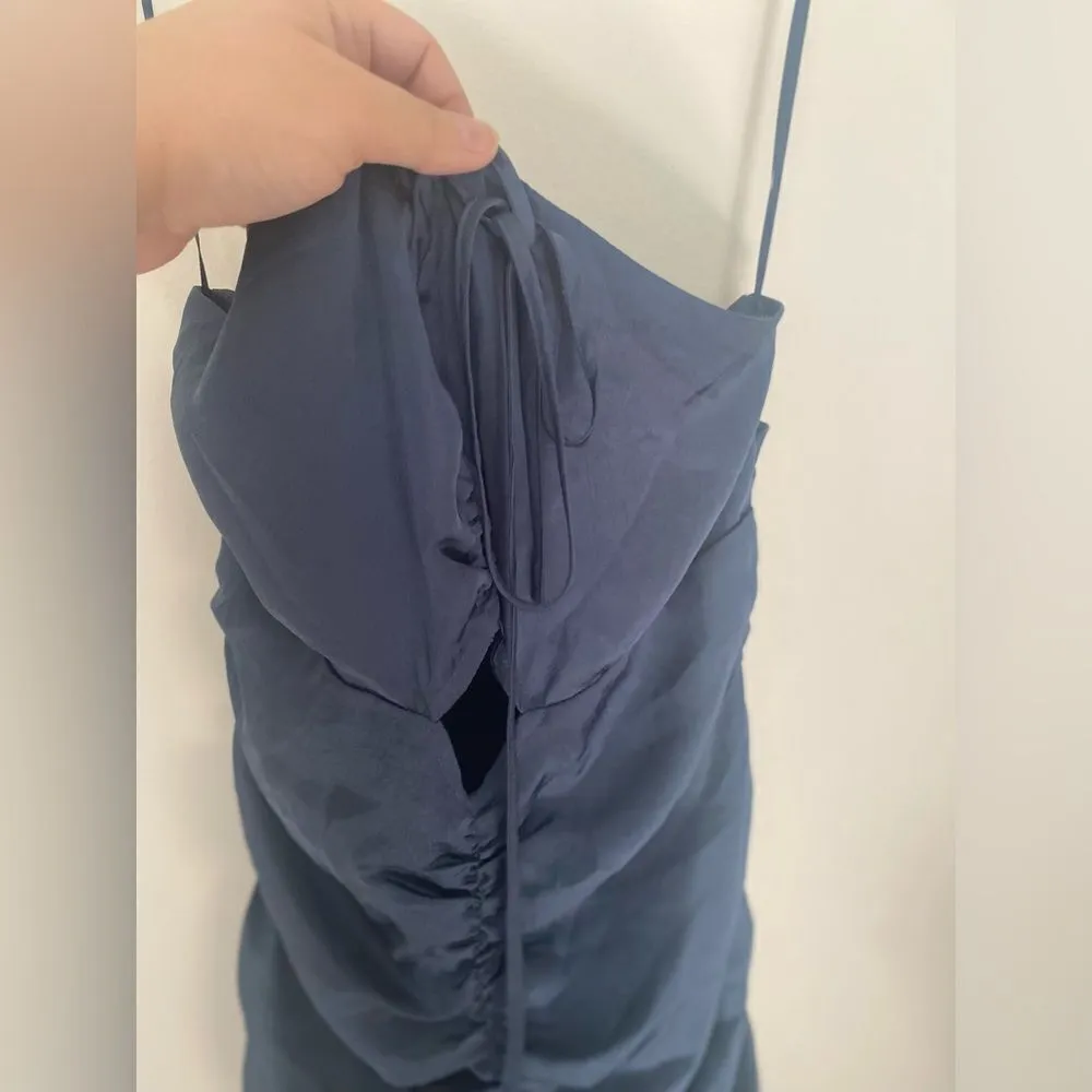 NWT Le Lis navy cutout halter rusched dress size M - Image 5