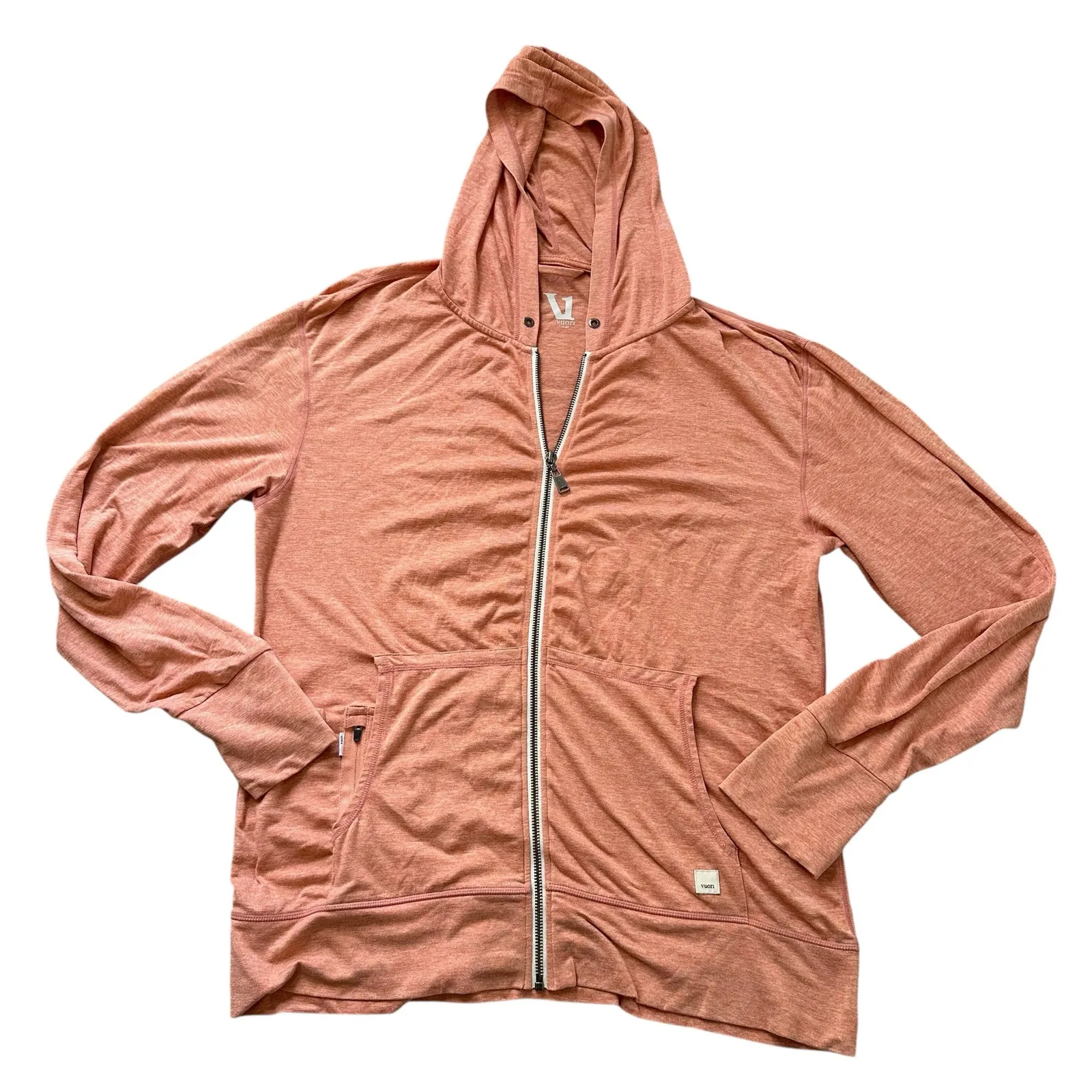 Vuori light orange zip-up hoodie jacket size L - Image 10