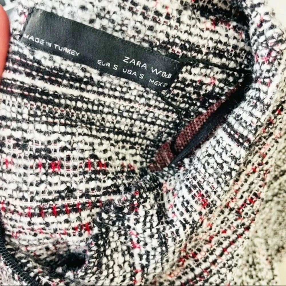 ZARA Textured Knit Tweed Bell Sleeve‎ Dress Size Small - Image 6