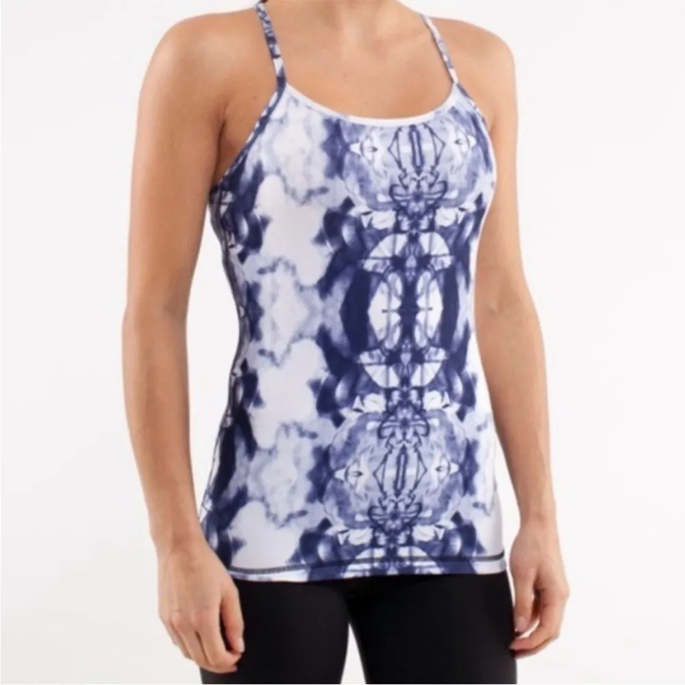 Lululemon Power Y Tank Ink Blot Indigo Size 4 - Image 8