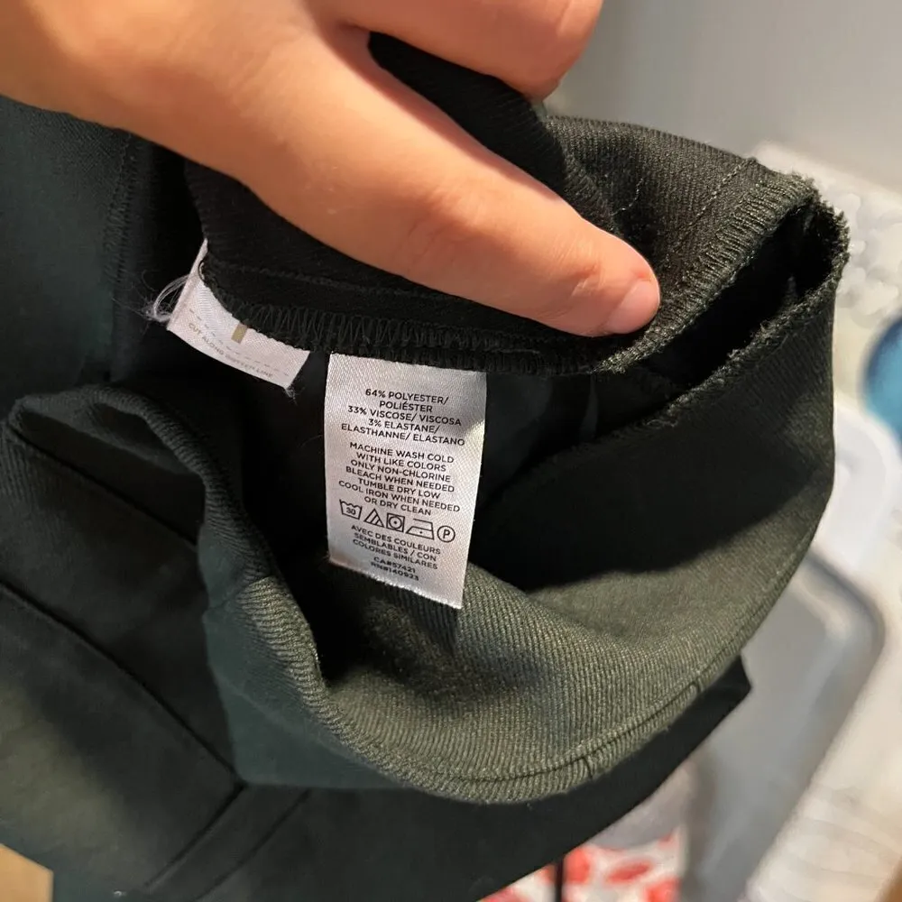 Loft dark green high waisted wide leg cropped dress pants - Image 5