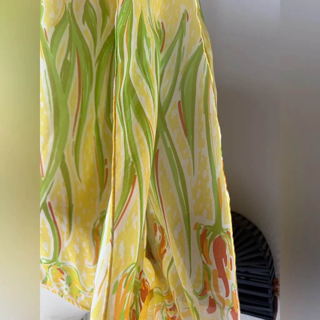 Vintage Bob Mackie Yellow Floral Poncho Top, Size Small - Image 2