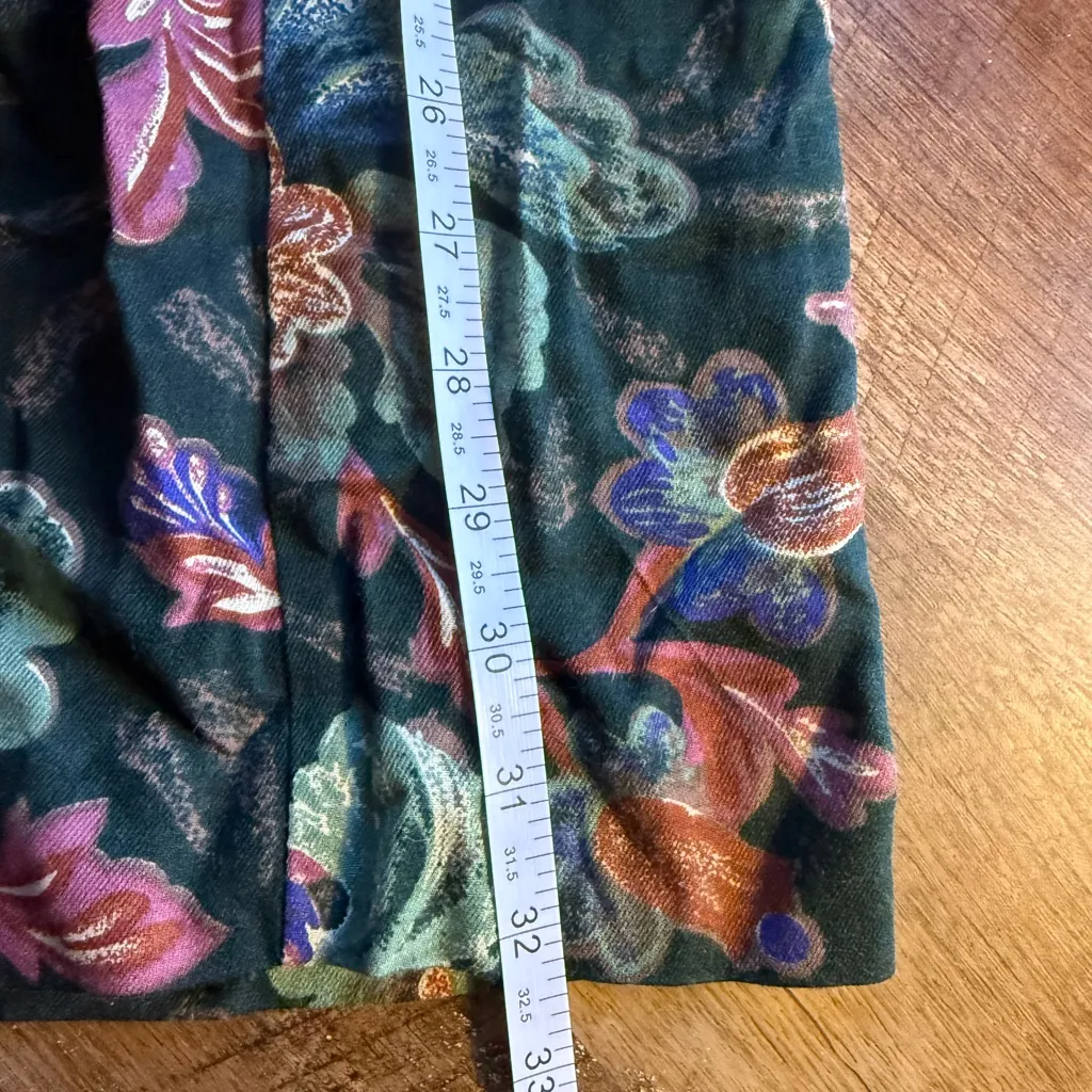 Vintage 90s USA ORVIS  Women's Floral Pleated Skirt Autumn Shades Size 10/12 - Image 8