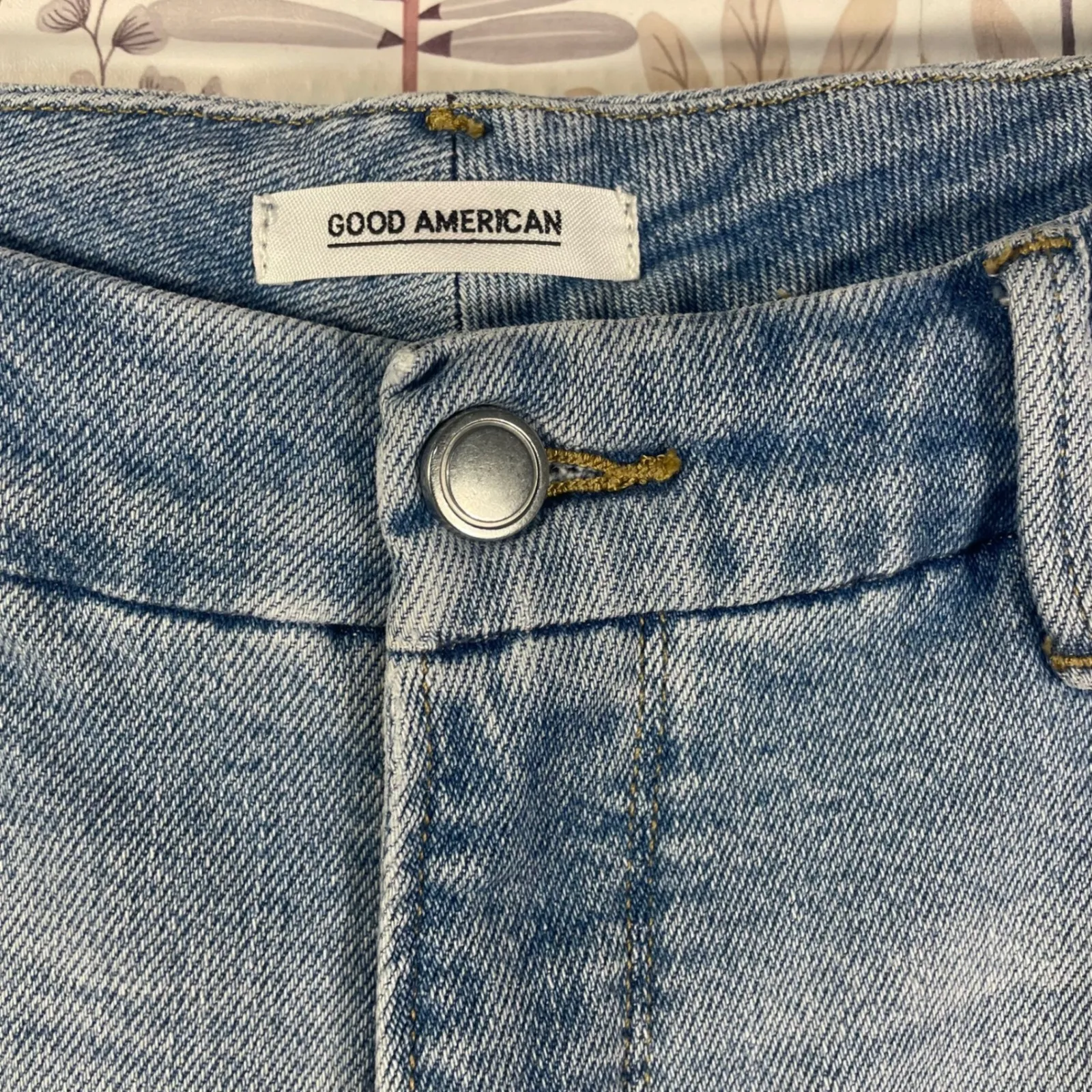 Good American Good Curve Raw Hem‎ Jeans Light Wash High Waisted Size 14/32 - Image 4