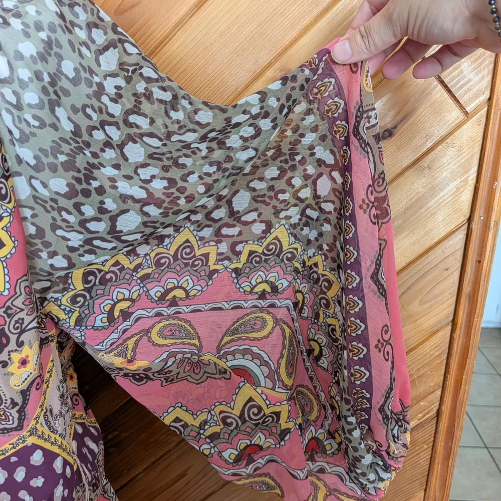 Alice + Olivia Pink and Purple Paisley Dress Size 2 - Image 5