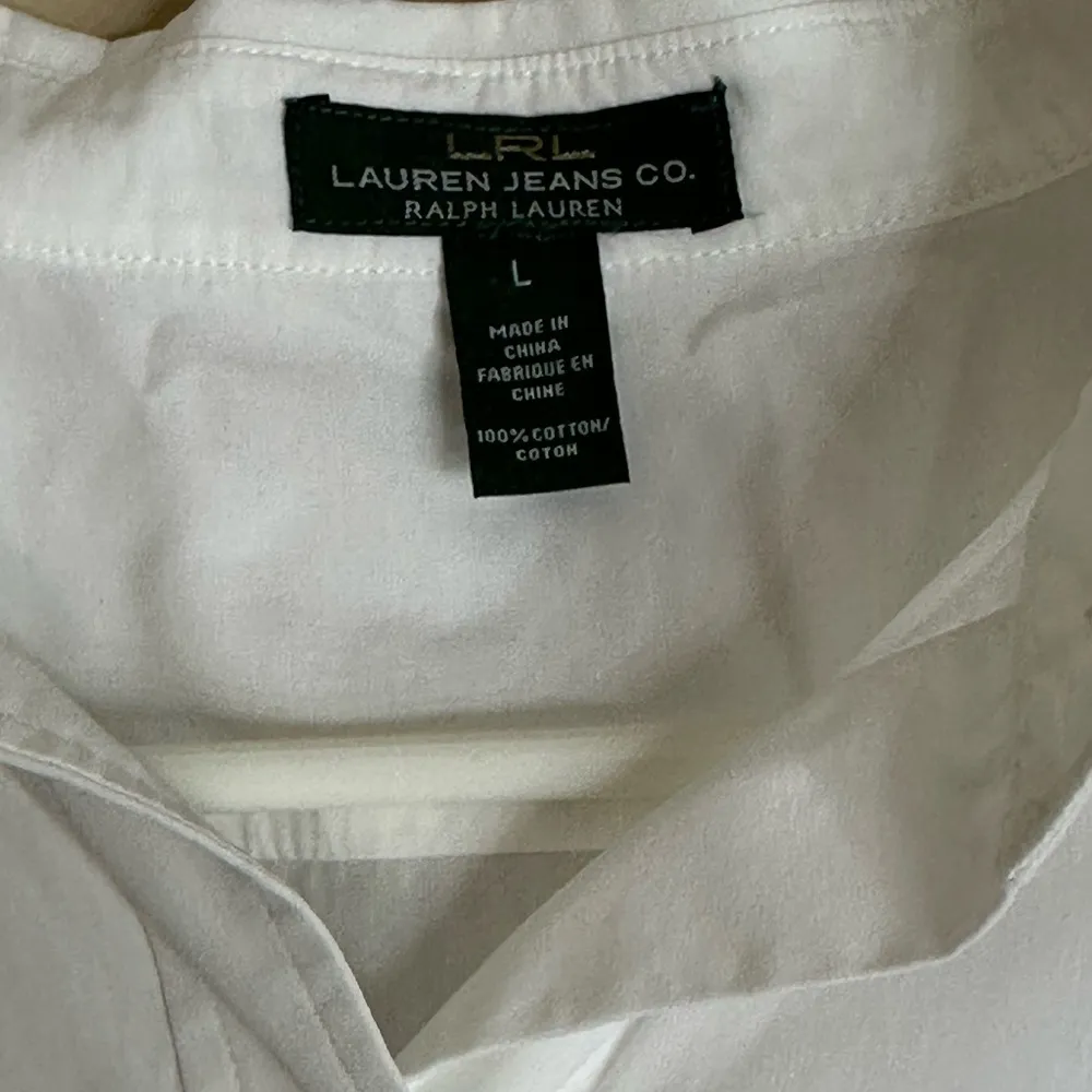 Women’s vintage Lauren jeans Co Ralph Lauren White button down Large - Image 6