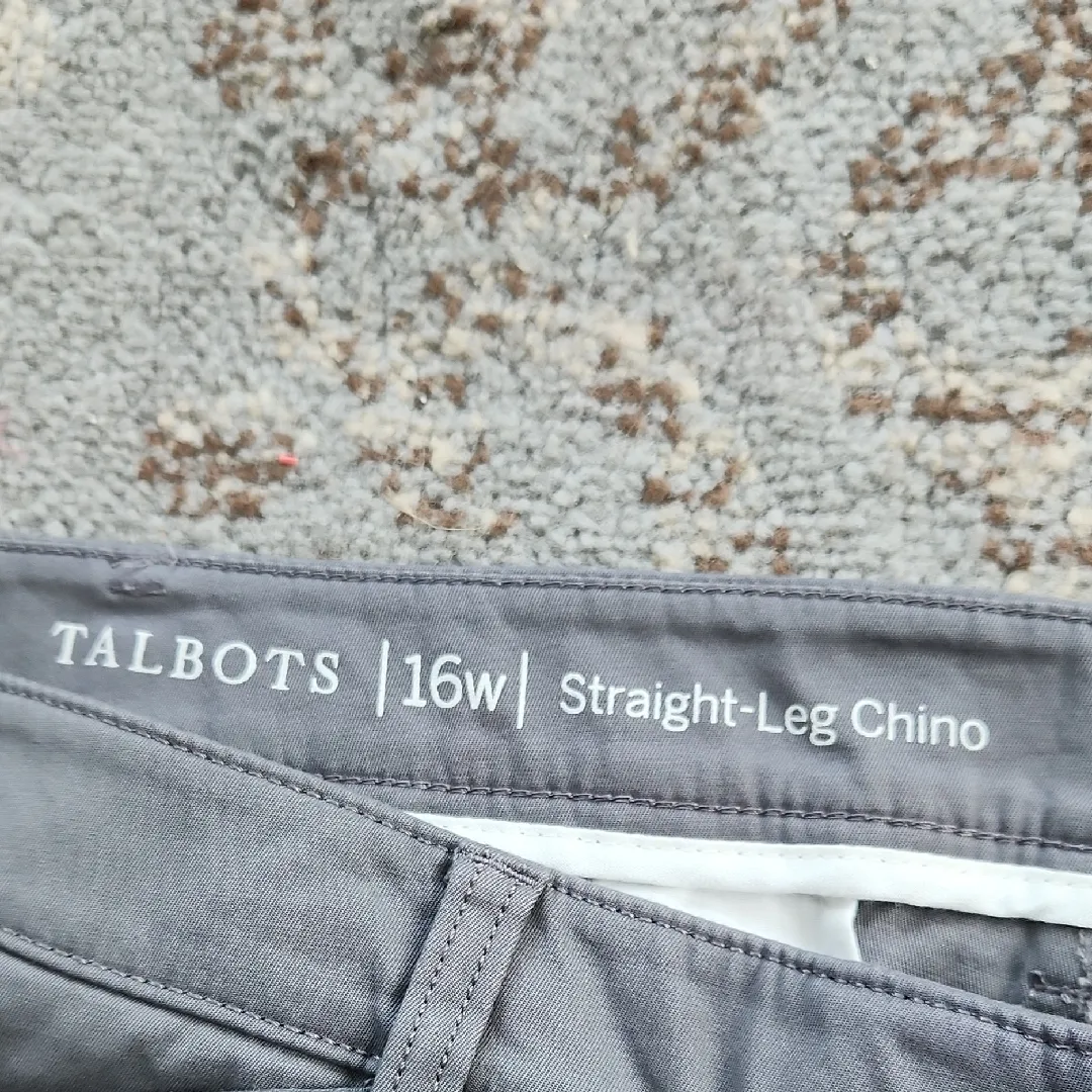 Talbots Straight Leg Chino Pants Gray 16W - Image 2