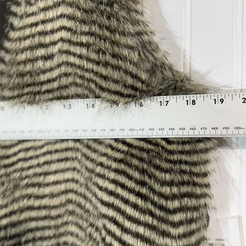 Jack by BB Dakota Faux Fur Vest M Brown Black Striped Boho Glam Penny Lane NWT Size M - Image 4