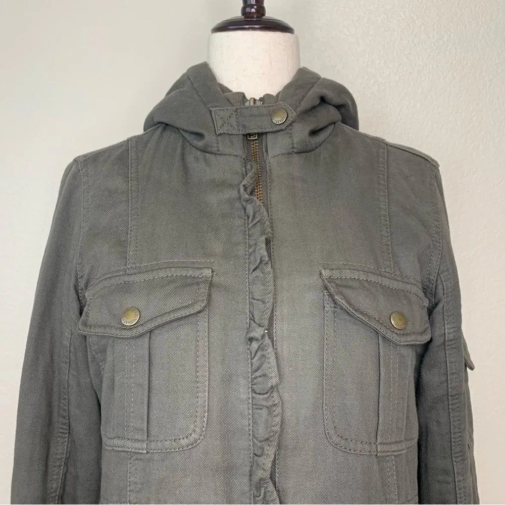 Sanctuary Women’s Size Medium Sherpa Lined Hooded Thick Cargo Jacket - Image 2