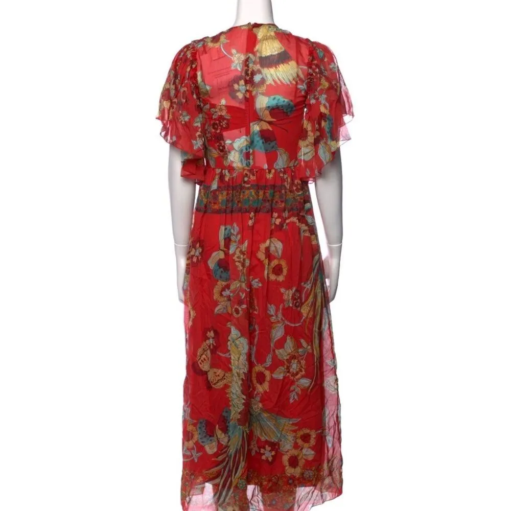 NWOT red Valentino bird of paradise forest dress - Image 8