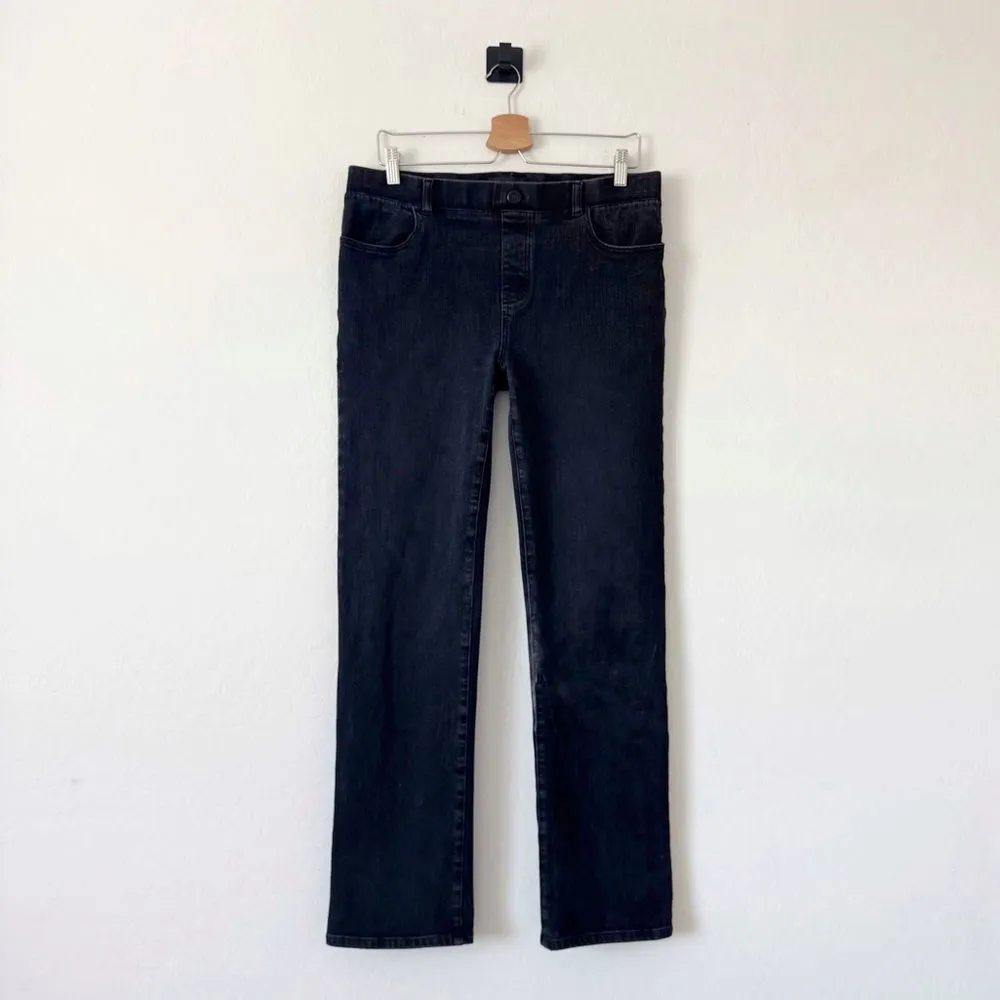 Betabrand 4-Pocket Yoga Denim Straight Leg Jeans  in Washed Black Size L - Image 3