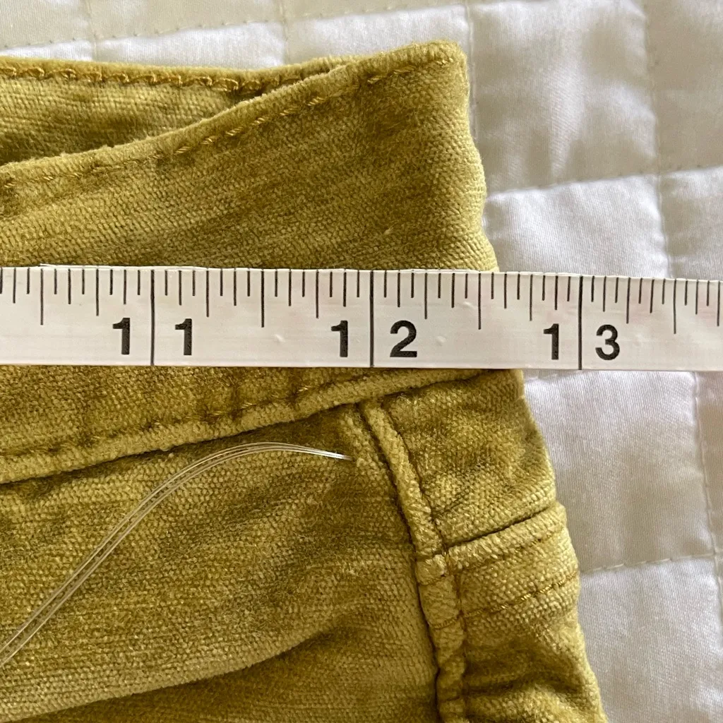 Free People High Rise Green Velvet Skinny Pants size 25 - Image 4