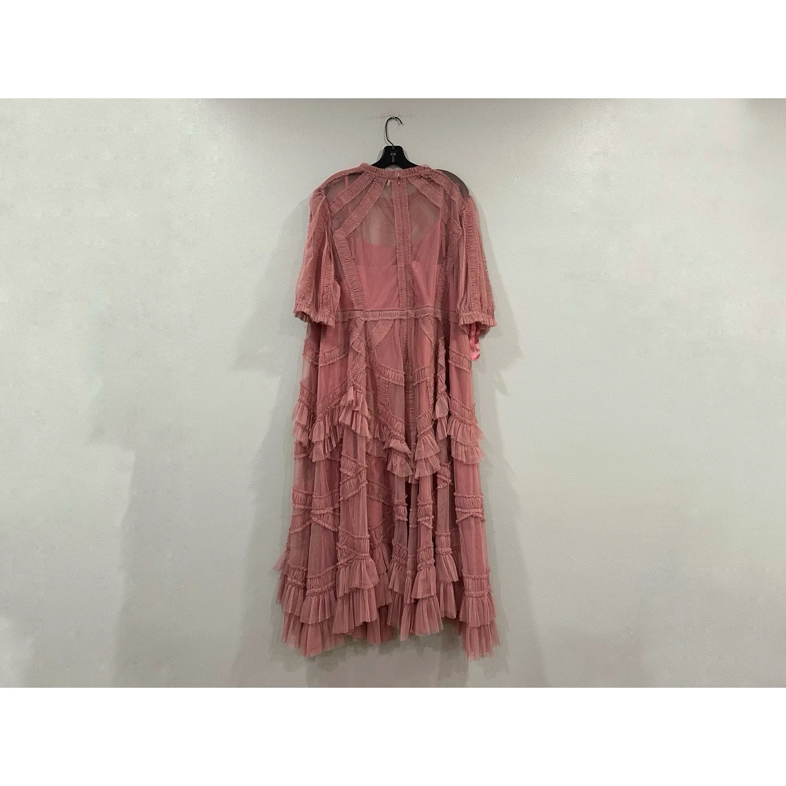 Mac Duggal 8058 Rose Pink 8058 Short Sleeve Tulle Ruffle Sz 20 NEW - Image 4