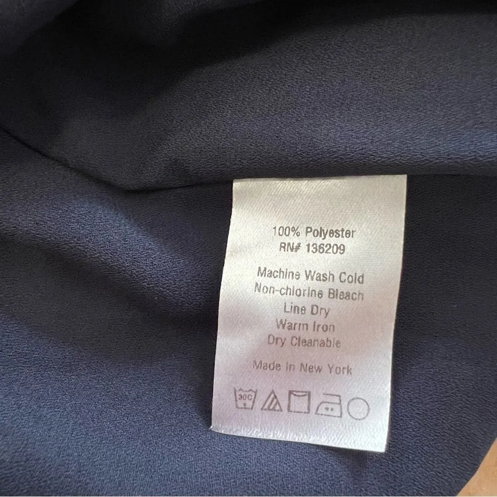 HATCH Satin Long Sleeve Polka Dot Navy Blue Maternity Shirt Dress Sz Small - Image 9