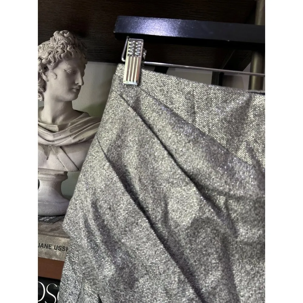 RTA Cheyenne Metallic Asymmetric Mini Skirt Silver Womens Size 8 - Image 11