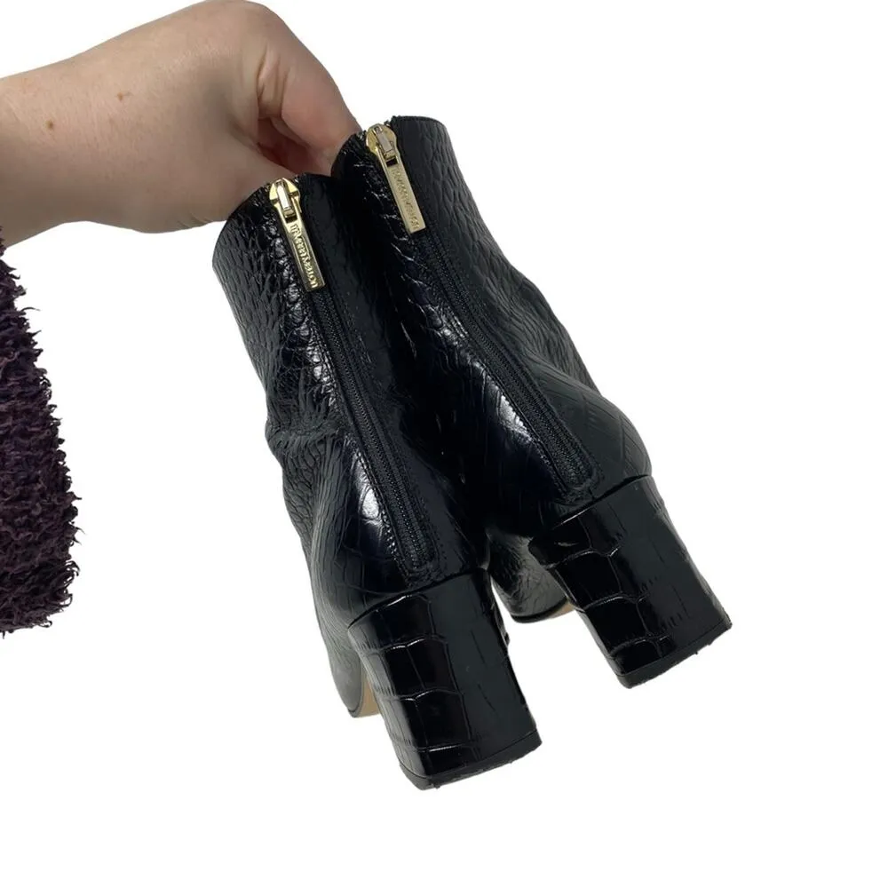 Tamara Mellon Vadim Leather Croc Bootie Size 39 or US 9 Black - Image 9
