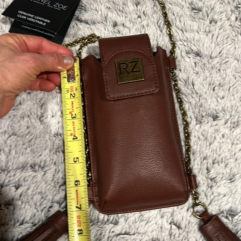 Rachel Zoe vintage leather phone crossbody bag with tassels & mini wallet NWT - Image 15