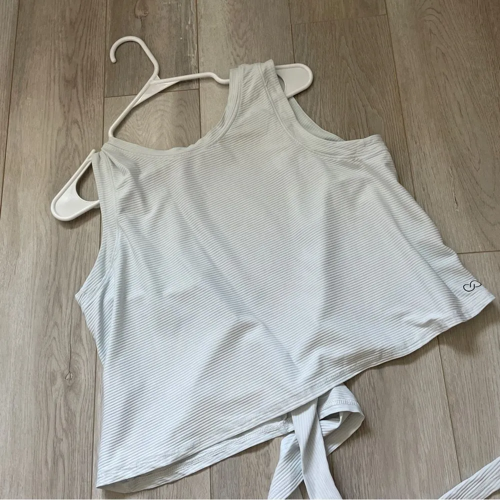 Calia Carrie Underwood Striped Wrap Workout Tank Top Blue (Small) athleisure gym - Image 3