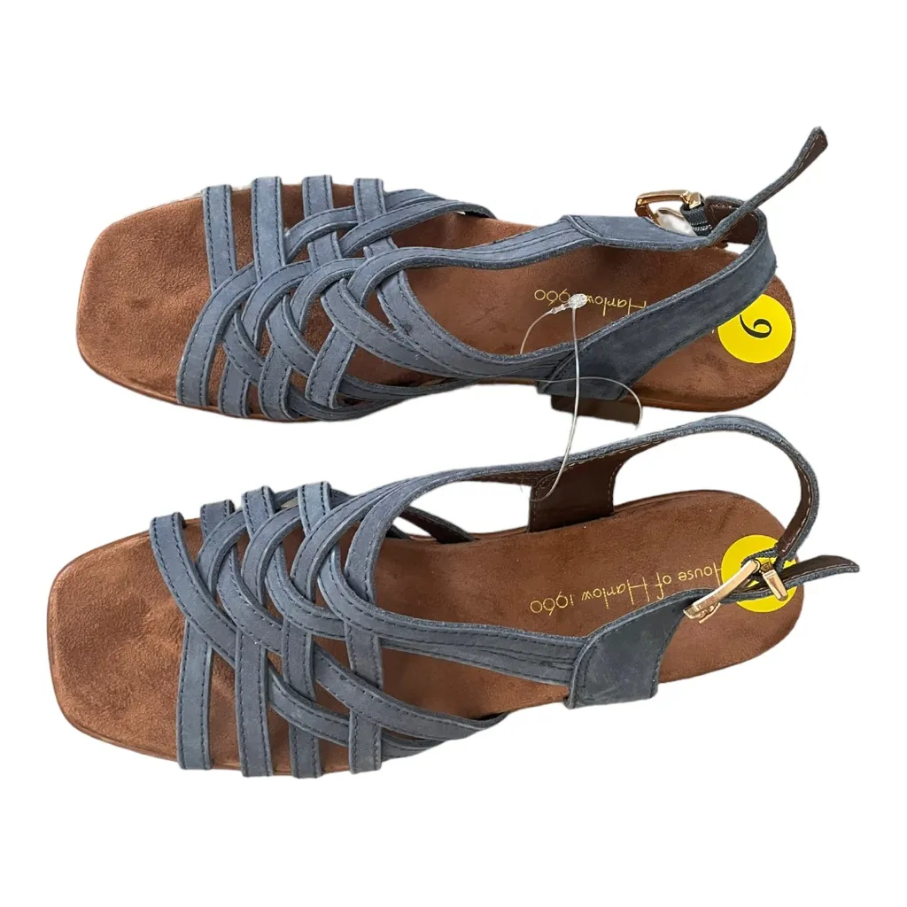 House Of Harlow 1960 Georgia‎ Platform Wedge Sandal Platform 9 Blue Leather - Image 2